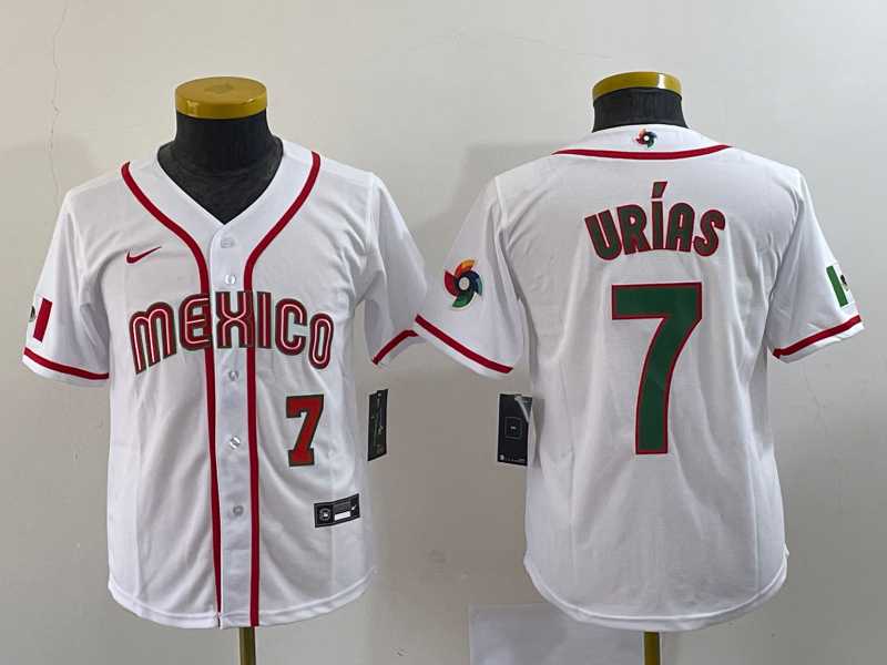 Youth Mexico Baseball #7 Julio Urias Number 2023 Red World Baseball Classic Stitched Jersey 5,We sell and wholesale Youth Mexico Baseball #7 Julio Urias Number 2023 Red World Baseball Classic Stitched Jersey 5 on line form chian!